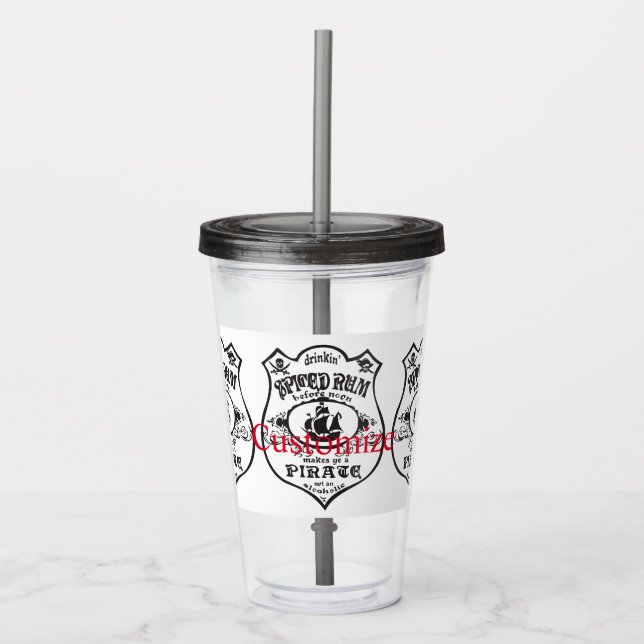 Vaso Acrílico Thunder_Cove, bebida pirata de ron picada (Anverso)
