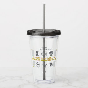 Vaso Acrílico Thunderbolts* Delincuentes Desechables