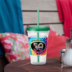 Vaso Acrílico Tie Dye 50 cumpleaños