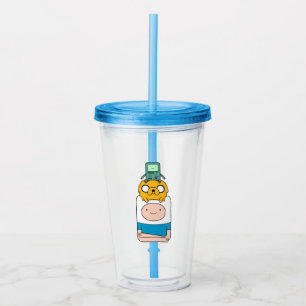 Vaso Acrílico Tiempo de aventura BMO, Jake y Finn