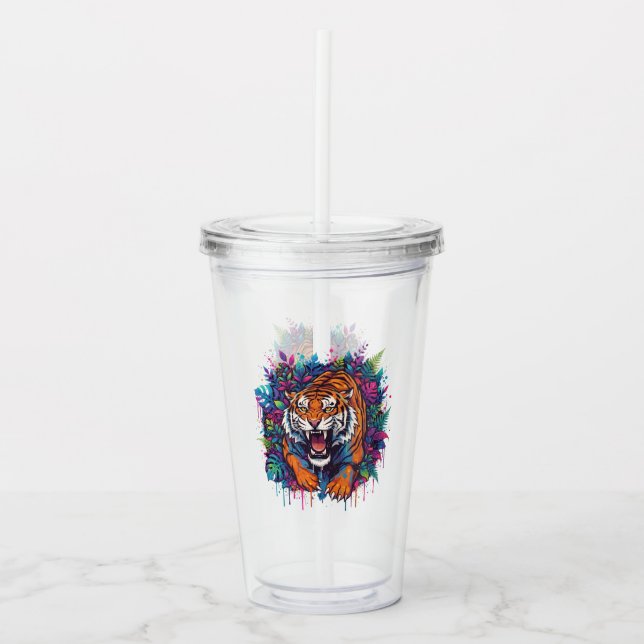 Vaso Acrílico Tigre (Anverso)