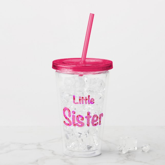 Vaso Acrílico Tipografía de hermanita pequeña (Reverso (hielo))