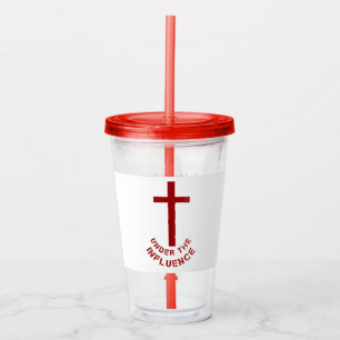 Vaso Acrílico Tipografía de la Cruz Roja Cristiana y versos de l