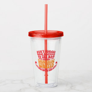 Vaso Acrílico Tipografía Gorra de Willy Wonka