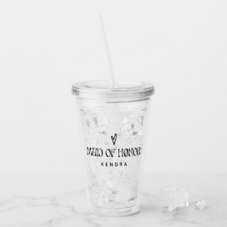 Vaso Acrílico Tipografía Moderna Sencilla Regalo de Dama de Hono