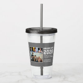 Vaso Acrílico Tipografía negrita moderna 4 Graduación de Collage