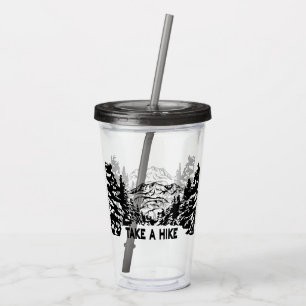 Vaso Acrílico Toma una cita de Hike en el paisaje de montaña mon