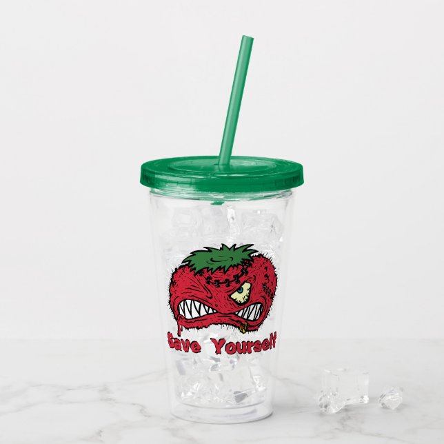 Vaso Acrílico Tomate malo del personalizable (Reverso (hielo))