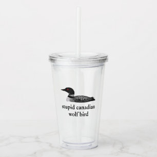 Vaso Acrílico Tonta Romántica de Hockey sobre Pájaros Lobos Cana