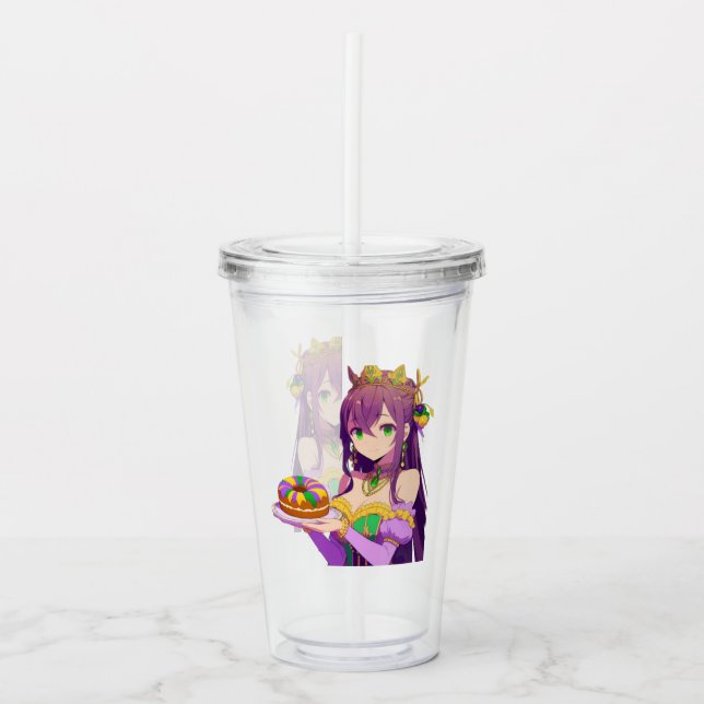 Vaso Acrílico Torta del Rey Anime Mardi Gras (Anverso)