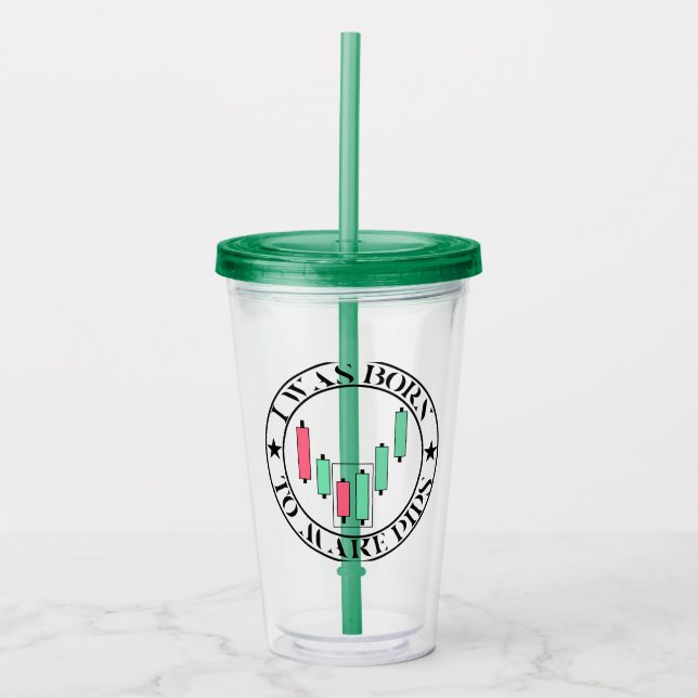 Vaso Acrílico Trade Design | Bullish pattern | Pips (Anverso)