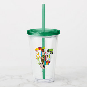 Vaso Acrílico Transformación del ADN de Ben 10 Heatblast