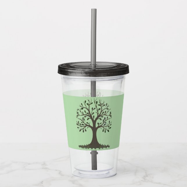 Vaso Acrílico 🌳 Tree of Life Acrylic Tumbler with Straw - Drink (Anverso)