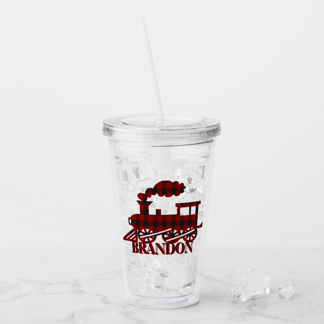 Vaso Acrílico Tren de plástico personalizado (Anverso (hielo))
