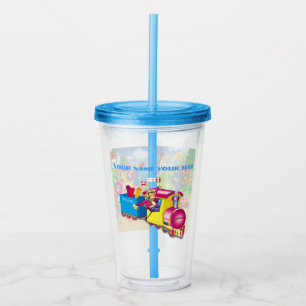 Vaso Acrílico tren y coche