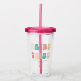 Vaso Acrílico Tribu de Novia Retro Divertida Despedida de Solter