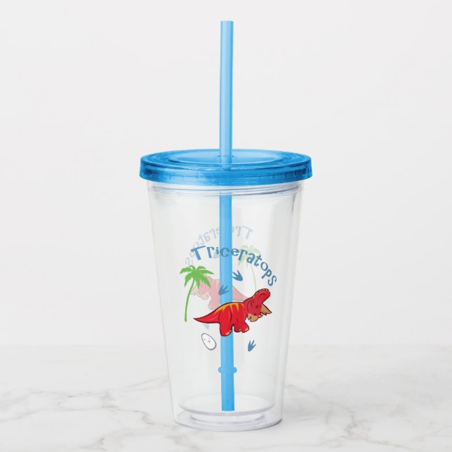 Vaso Acrílico Triceratops lindo (Anverso)