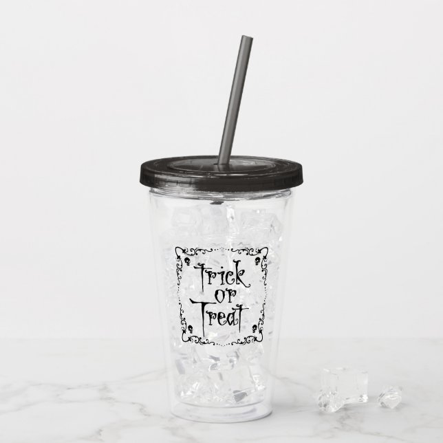 Vaso Acrílico Trick or Treat de Halloween (Reverso (hielo))