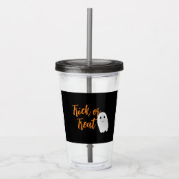 Vaso Acrílico Trick or Treat Fantasma Halloween