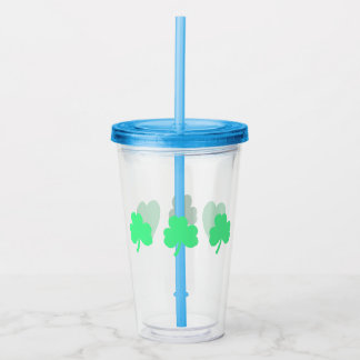 Vaso Acrílico Trinidad de tres tréboles verdes