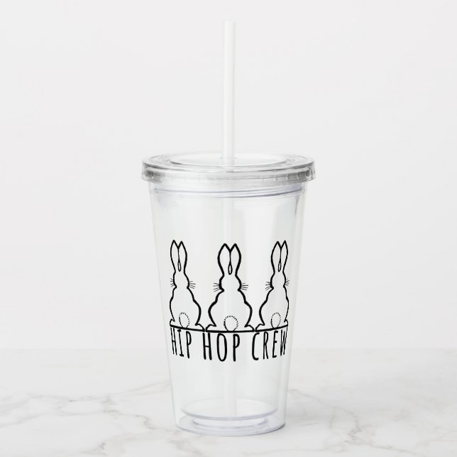 Vaso Acrílico Tripulación de Hip Hop Conejitos Lindos (Anverso)