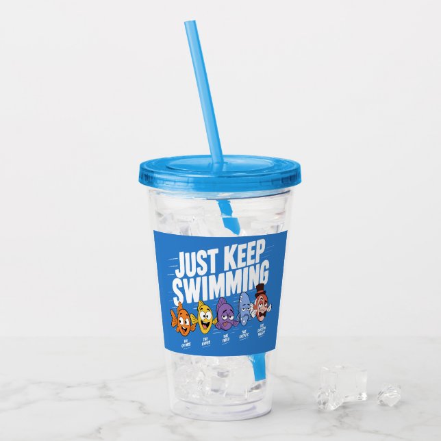 Vaso Acrílico Tripulación de Peces que Siguen Nadando (Anverso (hielo))