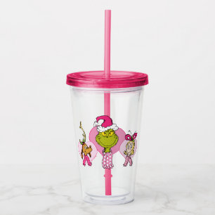 Vaso Acrílico Tripulación del Grinch en retrato rosa de San Vale