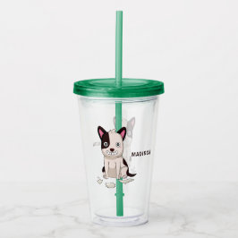 Vaso Acrílico Trompecabezas de nombre personalizado de perro lin