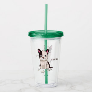 Vaso Acrílico Trompecabezas de nombre personalizado de perro lin