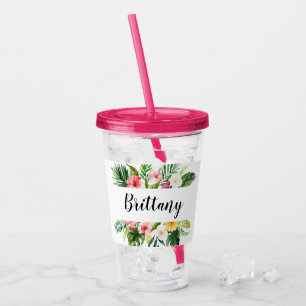 Vaso Acrílico Tropical Serás Mi Propuesta De La Novia