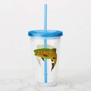 Vaso Acrílico Trucha arco iris de hoja de lápiz 1