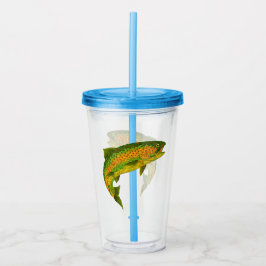 Vaso Acrílico Trucha arco iris de hoja de lápiz 4