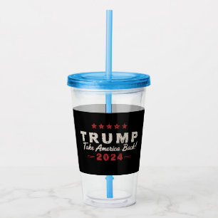 Vaso Acrílico Trump 2024 Recuperemos América Presidente 47 EE. U