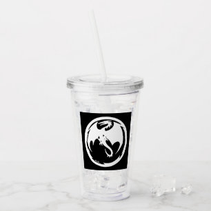 Vaso Acrílico Tubo acrílico blanco Dragón blanco transparente