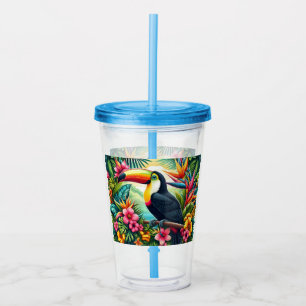 Vaso Acrílico Tucán de selva tropical