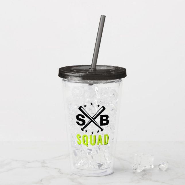 Vaso Acrílico Tumblador de softball Squad (Reverso (hielo))