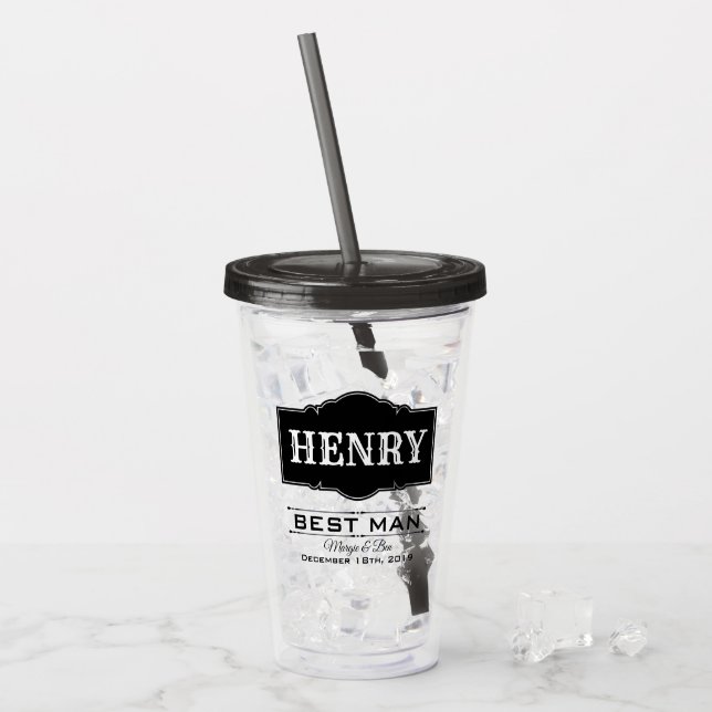 VASO ACRÍLICO TUMBLEA ACRÍLICA DE MEJOR BODA PERSONALIZADA (Anverso (hielo))