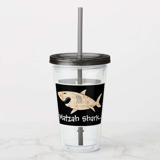 Vaso Acrílico Tumbler acrílico 16 oz Matzah Tiburón (Anverso)