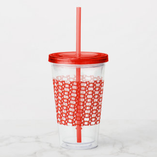 Vaso Acrílico Tumbler acrílico - Anillos rojos interbloqueados
