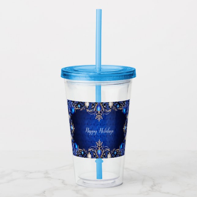 Vaso Acrílico Tumbler acrílico azul decorativo (Anverso)