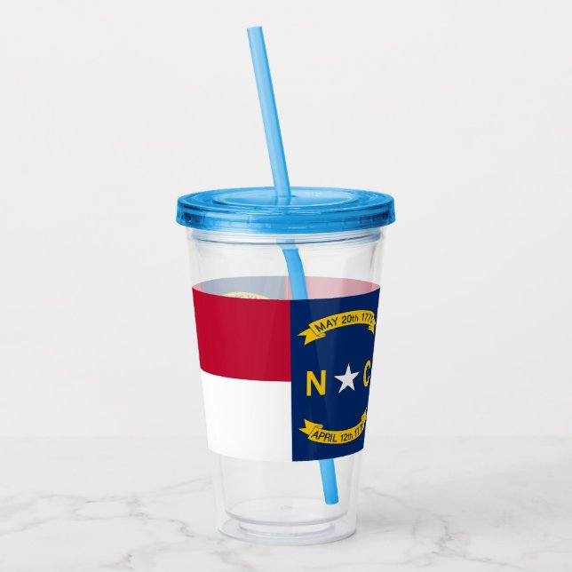 Vaso Acrílico Tumbler acrílico con bandera de Carolina del Norte (Izquierda)