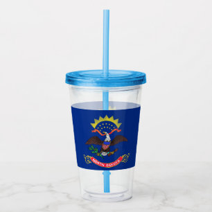 Vaso Acrílico Tumbler acrílico con bandera de Dakota del Norte