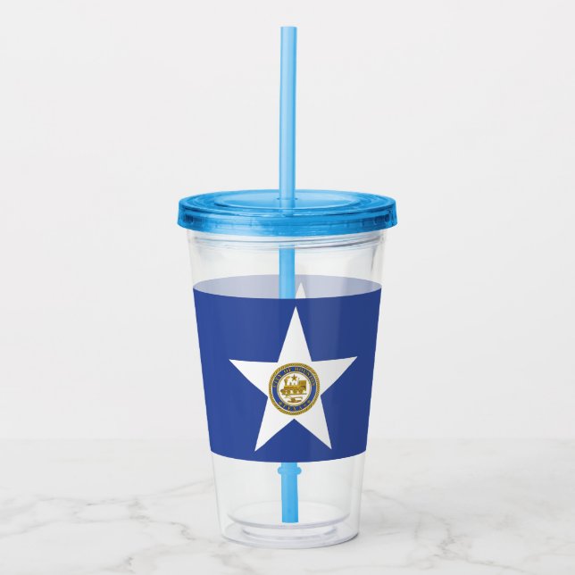 Vaso Acrílico Tumbler acrílico con bandera de Houston, Texas (Anverso)