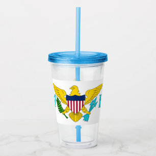 Vaso Acrílico Tumbler acrílico con bandera de Isla Virgen