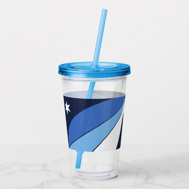 Vaso Acrílico Tumbler acrílico con bandera de la Ciudad de Colum (Reverso)
