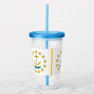 Vaso Acrílico Tumbler acrílico con bandera de la isla Rhode