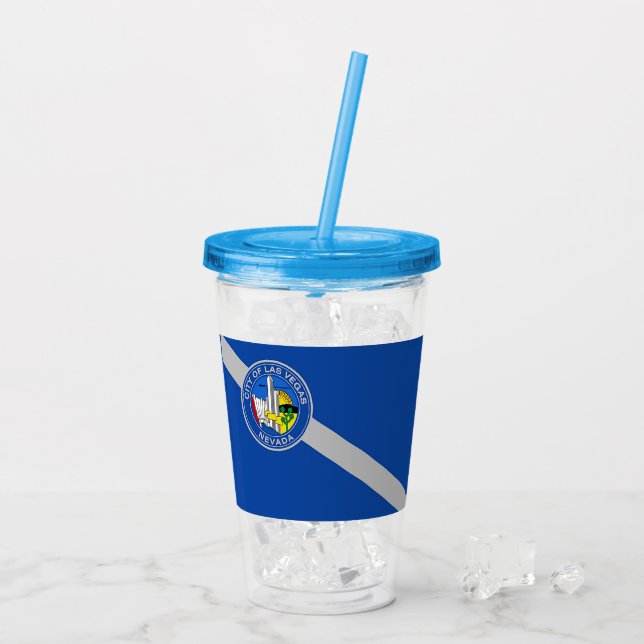 Vaso Acrílico Tumbler acrílico con bandera de Las Vegas (Reverso (hielo))