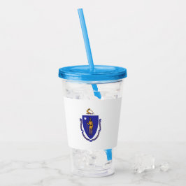 Vaso Acrílico Tumbler acrílico con bandera de Massachusetts
