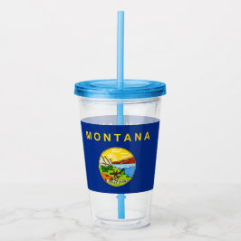 Vaso Acrílico Tumbler acrílico con bandera de Montana