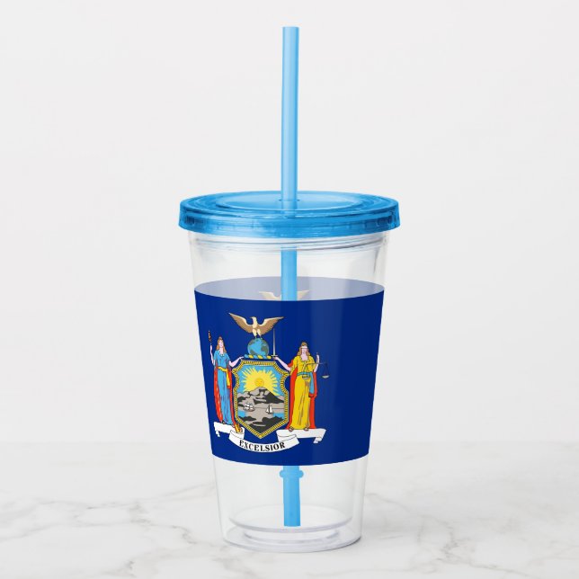 Vaso Acrílico Tumbler acrílico con bandera de Nueva York (Anverso)